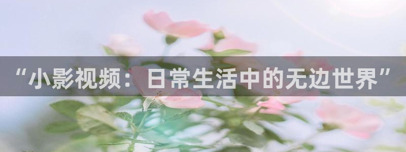 可可影视在线下载：“小影视频：日常生活中的无边世界”